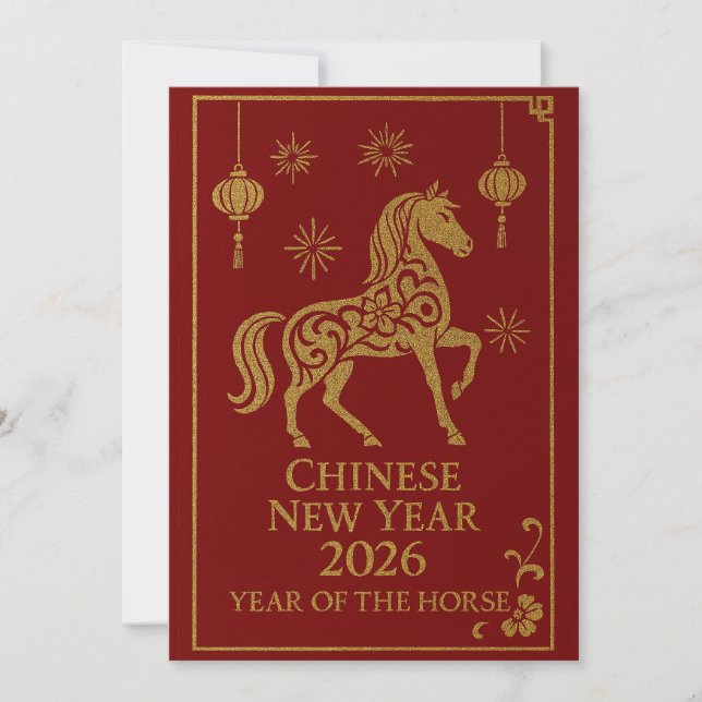Cartes Pour Fêtes Annuelles Chinese New Year 2026 - Year of the Horse (Devant)