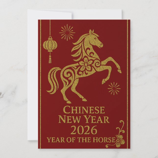 Cartes Pour Fêtes Annuelles Chinese New Year 2026 - Year of the Horse (Devant)