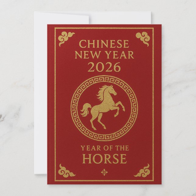 Cartes Pour Fêtes Annuelles Chinese New Year 2026 - Year of the Horse (Devant)