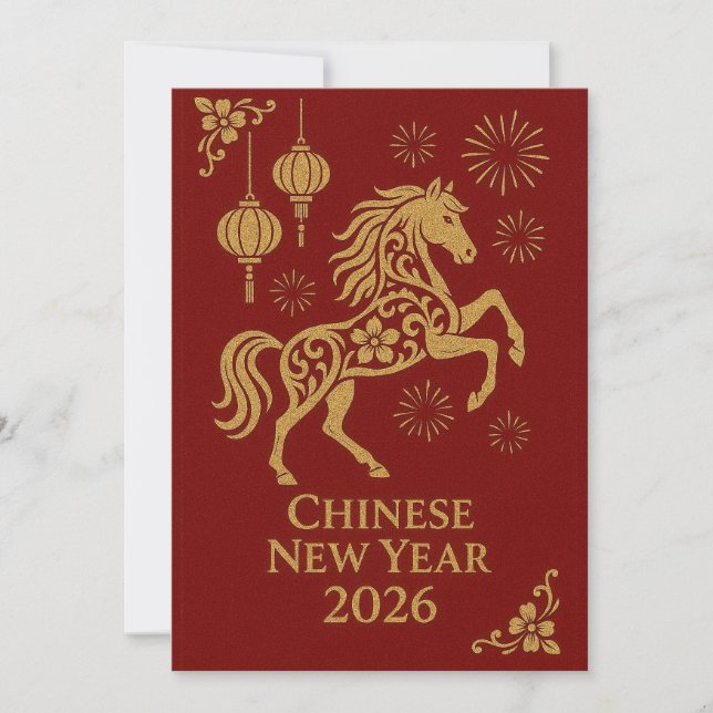 Cartes Pour Fêtes Annuelles Chinese New Year 2026 - Year of the Horse (Devant)