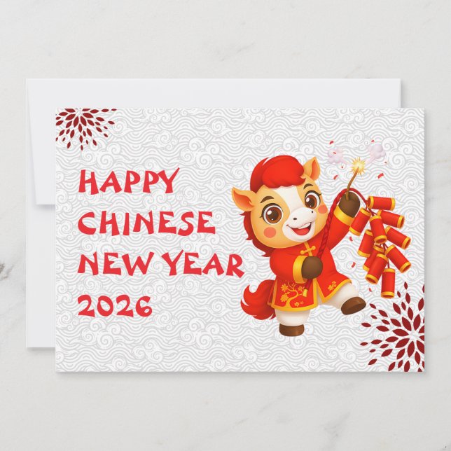 Cartes Pour Fêtes Annuelles Chinese New year of the Horse 2026 (Devant)