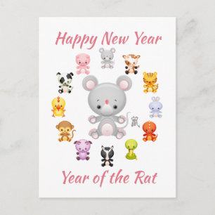 Cartes Pour Fêtes Annuelles Chinese Zodiac Year of the Rat