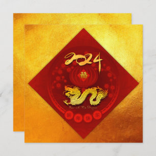 Cartes Pour Fêtes Annuelles Chinois FU Luck lanterne Dragon Année Salutation S
