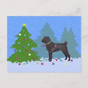 Cartes Pour Fêtes Annuelles Chinois Shar-Pei Décoration Arbre de Noël -Forêt