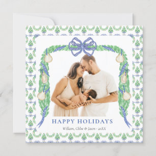 Cartes Pour Fêtes Annuelles Chinoiserie Bleue Côtière Grandmillénariste Une Ph