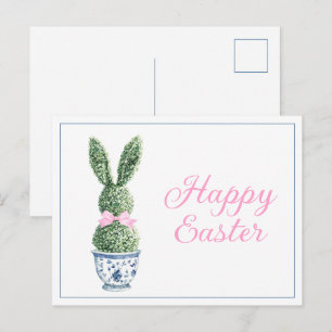 Cartes Pour Fêtes Annuelles Chinoiserie Bleue et Blanche avec Topiaire de Lapi