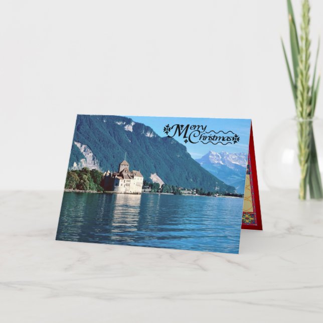 Cartes Pour Fêtes Annuelles Chinon de château, le Lac Léman 4 (Devant)