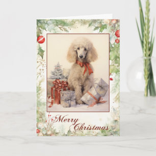 Cartes Pour Fêtes Annuelles Chiot Caniche Victorien Noël