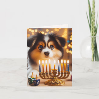 Cartes Pour Fêtes Annuelles Chiot de Hanukkah mignon