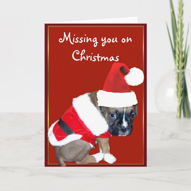 Cartes Pour Fêtes Annuelles Chiot de Noël (Devant)