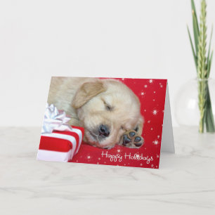 Cartes Pour Fêtes Annuelles Chiot de Noël Golden Retriever