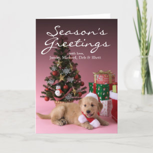 Cartes Pour Fêtes Annuelles Chiot et Noël 3 de golden retriever