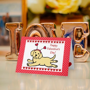 Cartes Pour Fêtes Annuelles Chiot jaune innocent Labrador Valentine