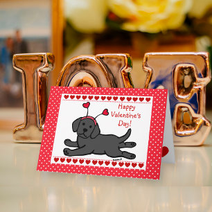 Cartes Pour Fêtes Annuelles Chiot noir du Labrador Innocent Valentine