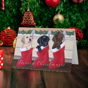 Cartes Pour Fêtes Annuelles Chiots de Noël Labrador