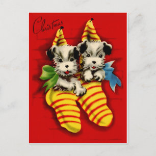 Cartes Pour Fêtes Annuelles Chiots en bas