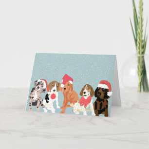 Cartes Pour Fêtes Annuelles Chiots Holiday Coonhound (vierge à l'intérieur)
