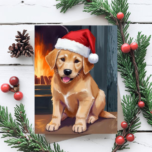 Cartes Pour Fêtes Annuelles Chiou Merry   Chien au chapeau de Père Noël Noël A