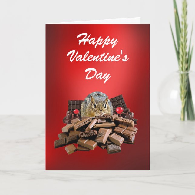 Cartes Pour Fêtes Annuelles Chipmunk au chocolat de la Saint-Valentin (Devant)