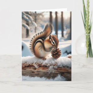 CARTES POUR FÊTES ANNUELLES CHIPMUNK NOËL - HIVER WONDERLAND