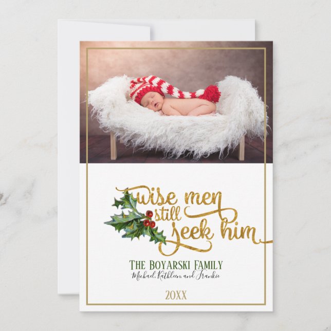 Cartes Pour Fêtes Annuelles Chirstmas Hommes Sages Cherchent Encore Sa Photo (Devant)