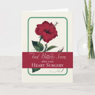 Cartes Pour Fêtes Annuelles Chirurgie cardiaque, Fleur Hibiscus Rouge