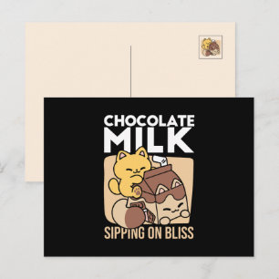 Cartes Pour Fêtes Annuelles Chocolat au Lait à Sièger sur le Bonheur – Nourrit