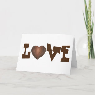 Cartes Pour Fêtes Annuelles Chocolat Brown Coeur bonbon AMOUR Saint-Valentin
