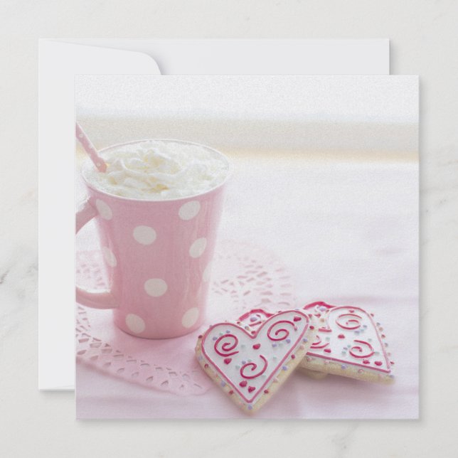 Cartes Pour Fêtes Annuelles Chocolat chaud de biscuits d'amour du coeur de (Devant)