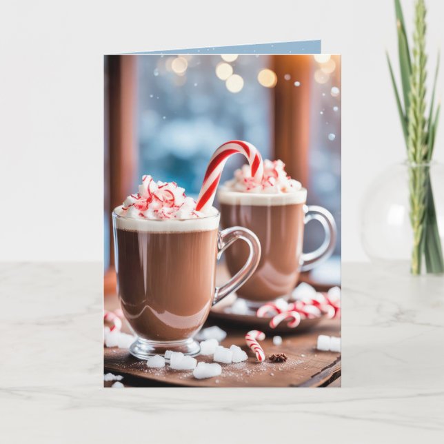 Cartes Pour Fêtes Annuelles Chocolat chaud de Noël avec Sucres de canne (Devant)