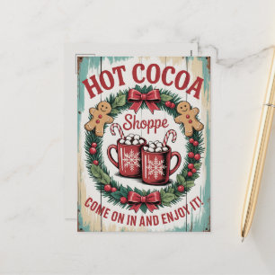 Cartes Pour Fêtes Annuelles Chocolat chaud de Noël de la ferme confortable