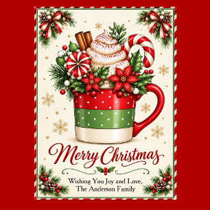 Cartes Pour Fêtes Annuelles Chocolat chaud de Noël mignon