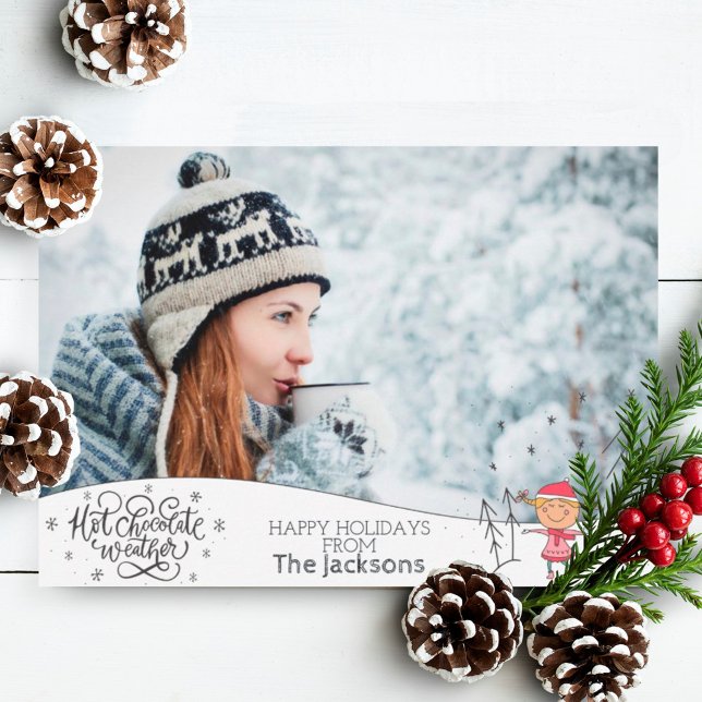 Cartes Pour Fêtes Annuelles Chocolat chaud hiver avec photo Noël (Créateur téléchargé)