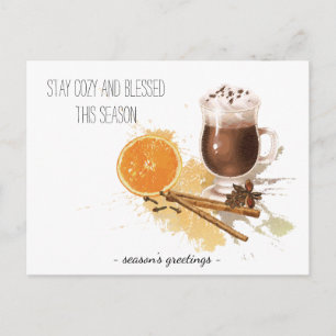 Cartes Pour Fêtes Annuelles Chocolat chaud Orange Saison Salutations