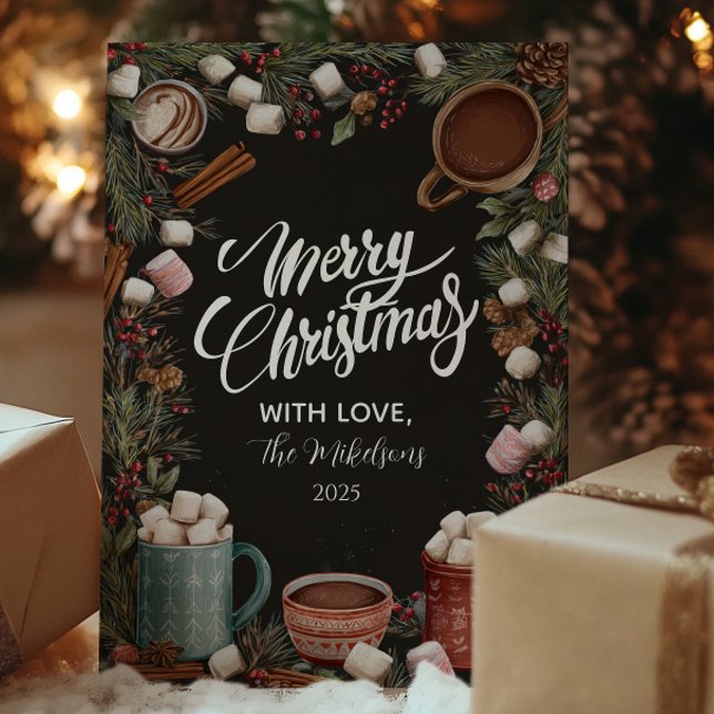 Cartes Pour Fêtes Annuelles Chocolat Chaud Rustique de Noël (Créateur téléchargé)