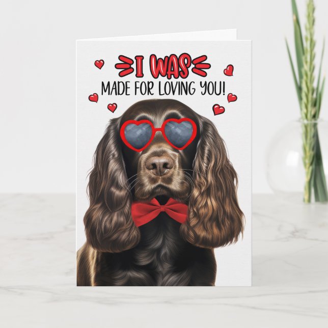 Cartes Pour Fêtes Annuelles Chocolat Cocker Chien fait pour vous aimer Valenti (Devant)