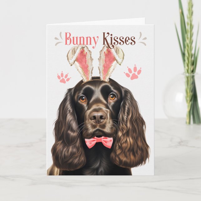 Cartes Pour Fêtes Annuelles Chocolat Cocker Spaniel à Bunny Ears pour Pâques (Devant)
