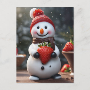 Cartes Pour Fêtes Annuelles chocolat et fraise bonhomme de neige