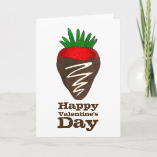 Cartes Pour Fêtes Annuelles Chocolat foncé fraise Amour Saint-Valentin