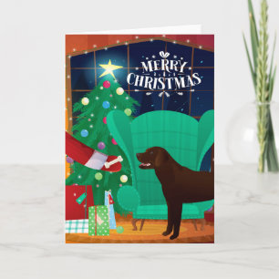 Cartes Pour Fêtes Annuelles Chocolat Lab Noël Père Noël Cadeau