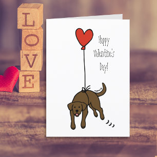 Cartes Pour Fêtes Annuelles Chocolat Labrador Heart Balloon Valentine