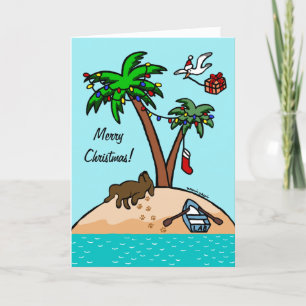 Cartes Pour Fêtes Annuelles Chocolat Labrador Noël tropical