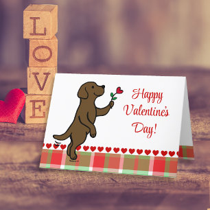 Cartes Pour Fêtes Annuelles Chocolat Labrador Tiny Heart Flower Valentine