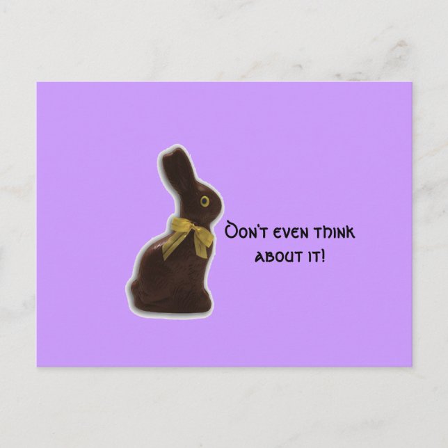 Cartes Pour Fêtes Annuelles Chocolat lapin de Pâques avec attitude (Devant)