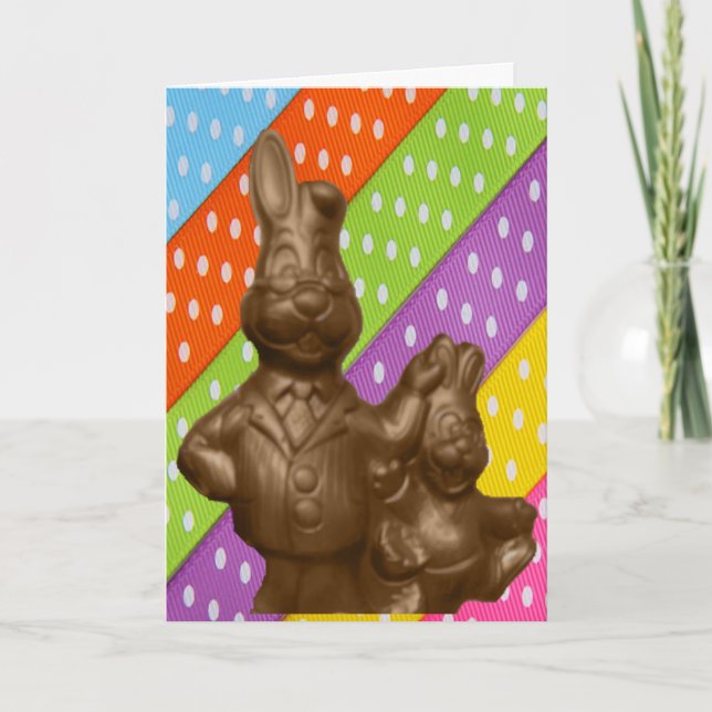 Cartes Pour Fêtes Annuelles Chocolat lapins de Pâques (Devant)