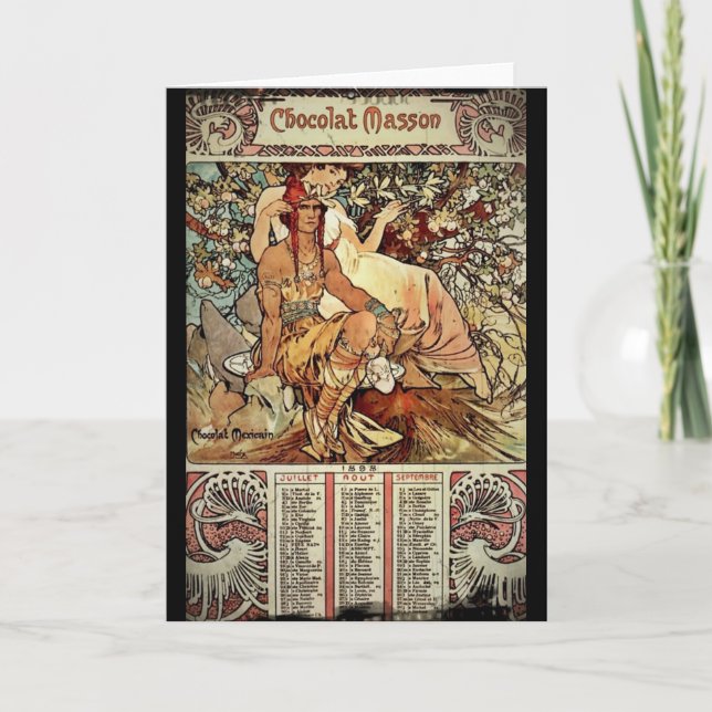 Cartes Pour Fêtes Annuelles Chocolat Masson 1897 (Devant)