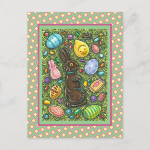 CARTES POUR FÊTES ANNUELLES CHOCOLAT PÂQUES BUNNY, POULET, OEUFS, JELLY BEANS