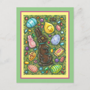 CARTES POUR FÊTES ANNUELLES CHOCOLAT PÂQUES BUNNY, POULET, OEUFS, JELLY BEANS