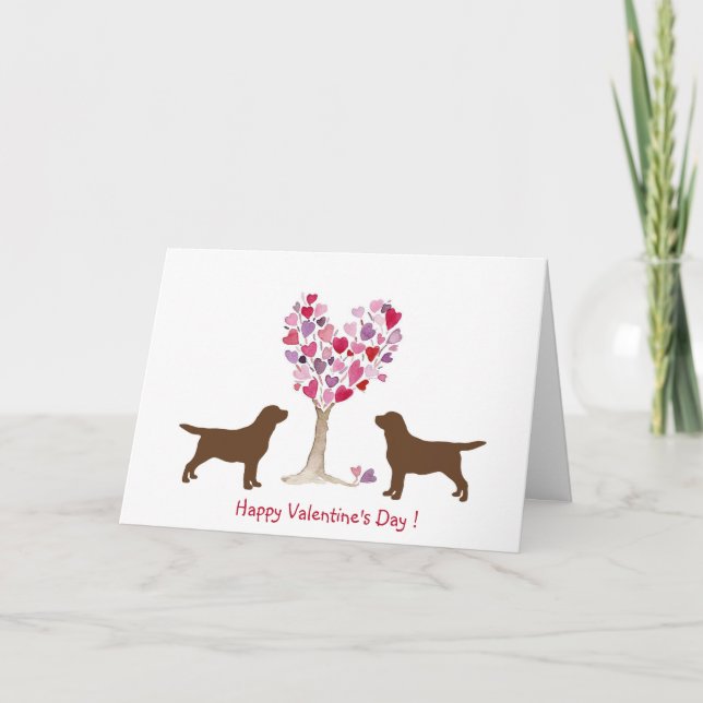Cartes Pour Fêtes Annuelles Chocolat Valentine du Labrador (Devant)