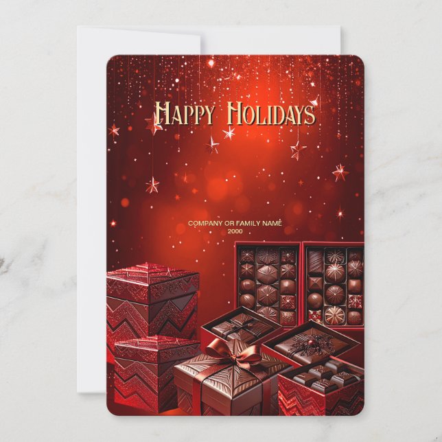 Cartes Pour Fêtes Annuelles Chocolate Candy Christmas Holiday Card (Devant)
